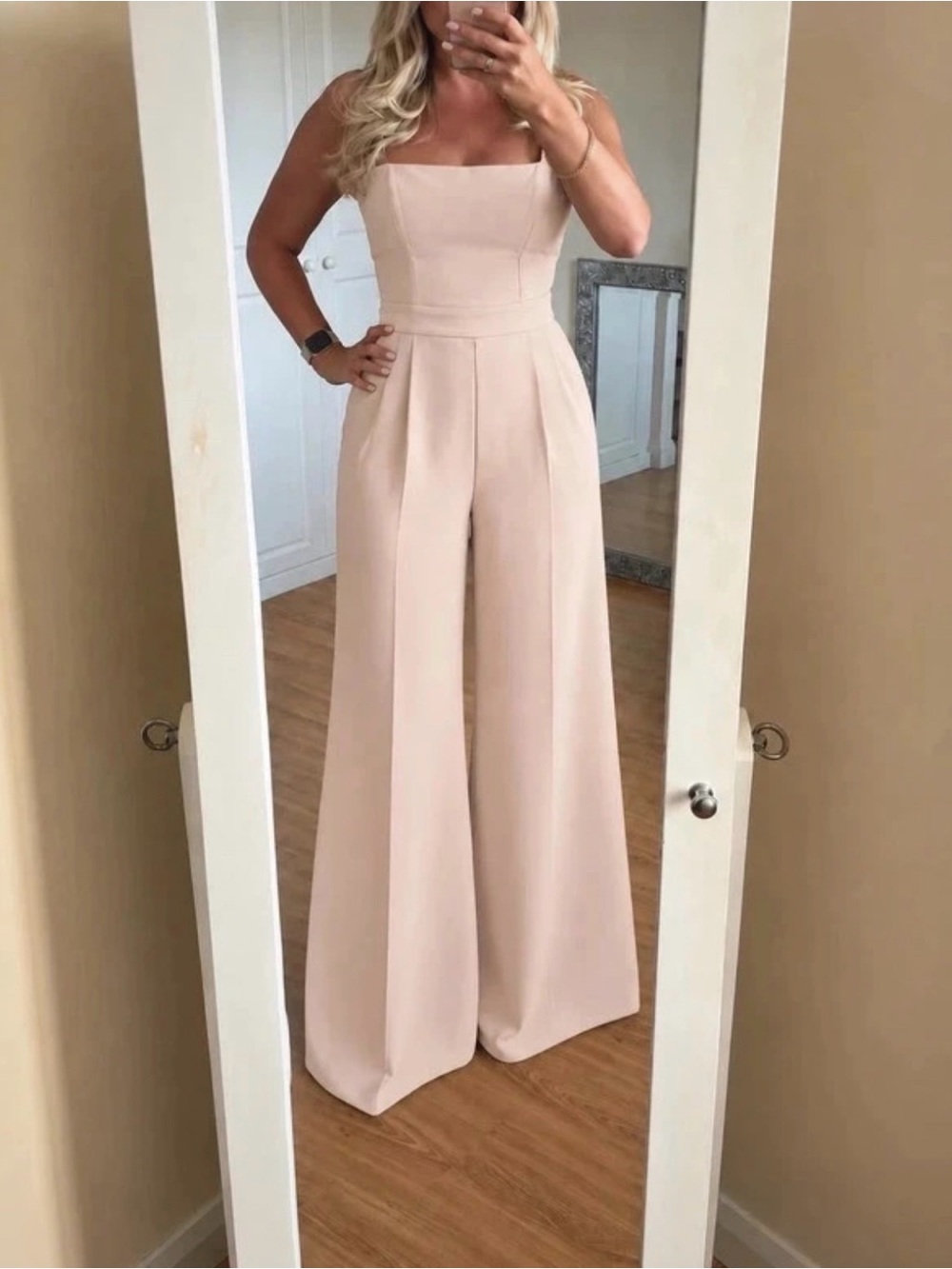 Reiss Blush Cutout Wide-Leg Jumpsuit